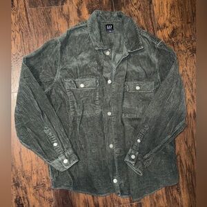 GAP Men's Olive Corduroy Shirt Jacket